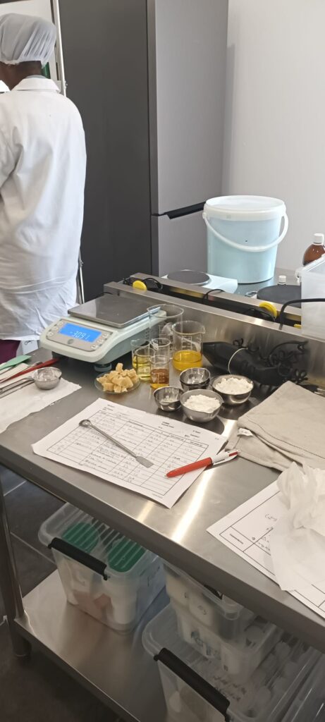Ingrédients utilisés lors des formations à l'ECBF au laboratoire